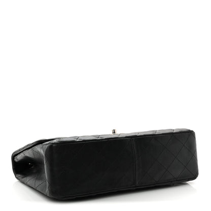 Lambskin Quilted Jumbo Single Flap Black