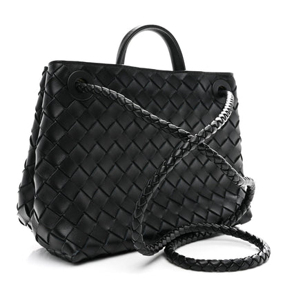 Nappa Intrecciato Small Andiamo Shoulder Bag Black
