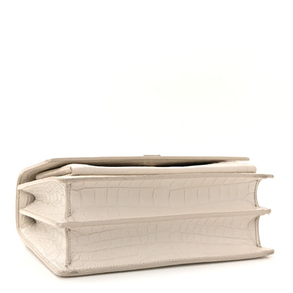 Calfskin Crocodile Embossed Medium Monogram Sunset Blanc Vintage
