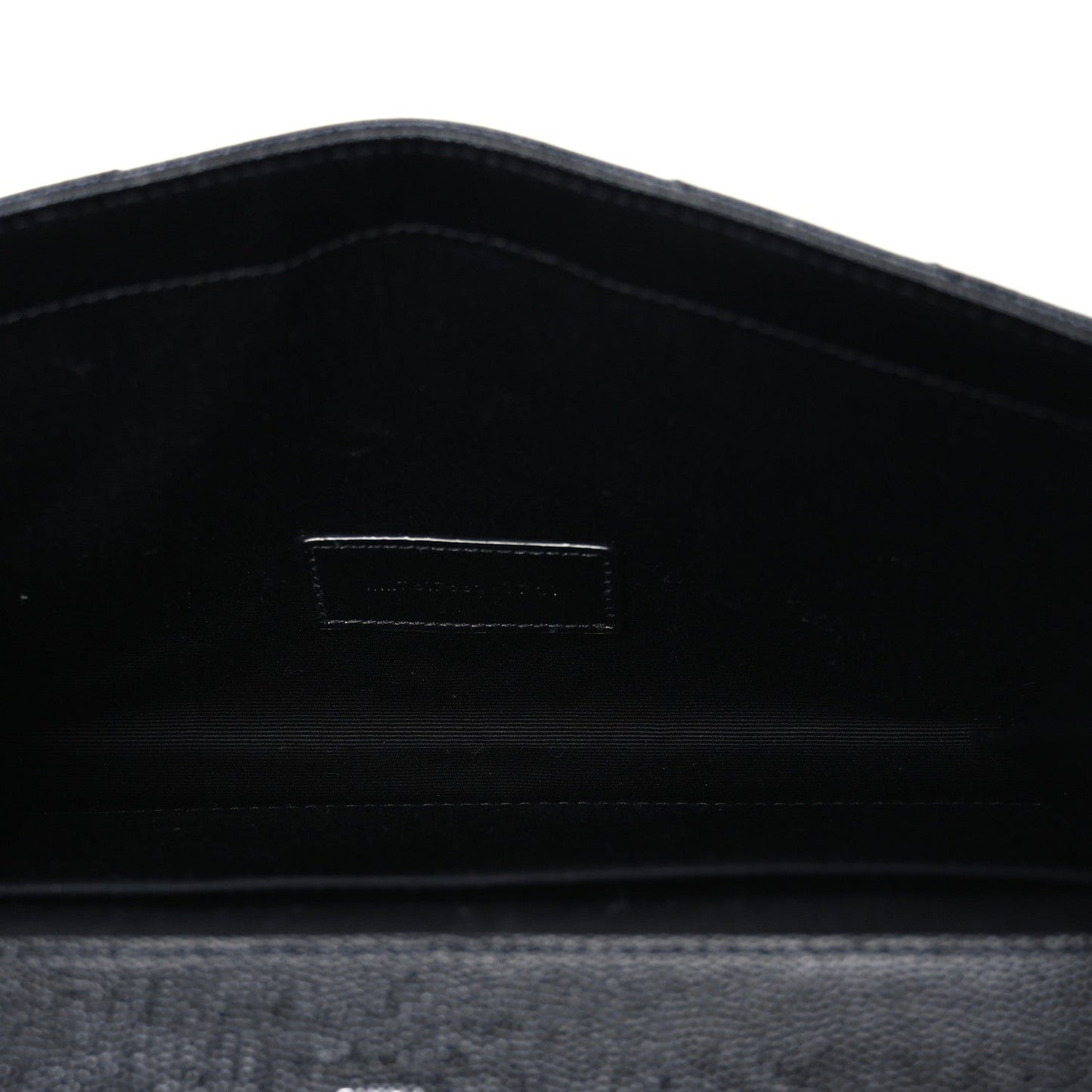 Grain De Poudre Matelasse Chevron Monogram Envelope Clutch Black