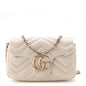 Lambskin Matelasse Mini GG Marmont Shoulder Bag White