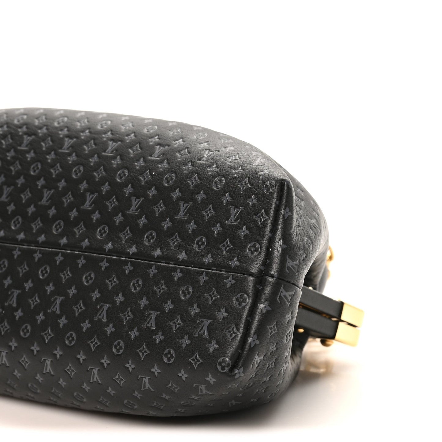 Calfskin Nanogram Embossed Clutch Black