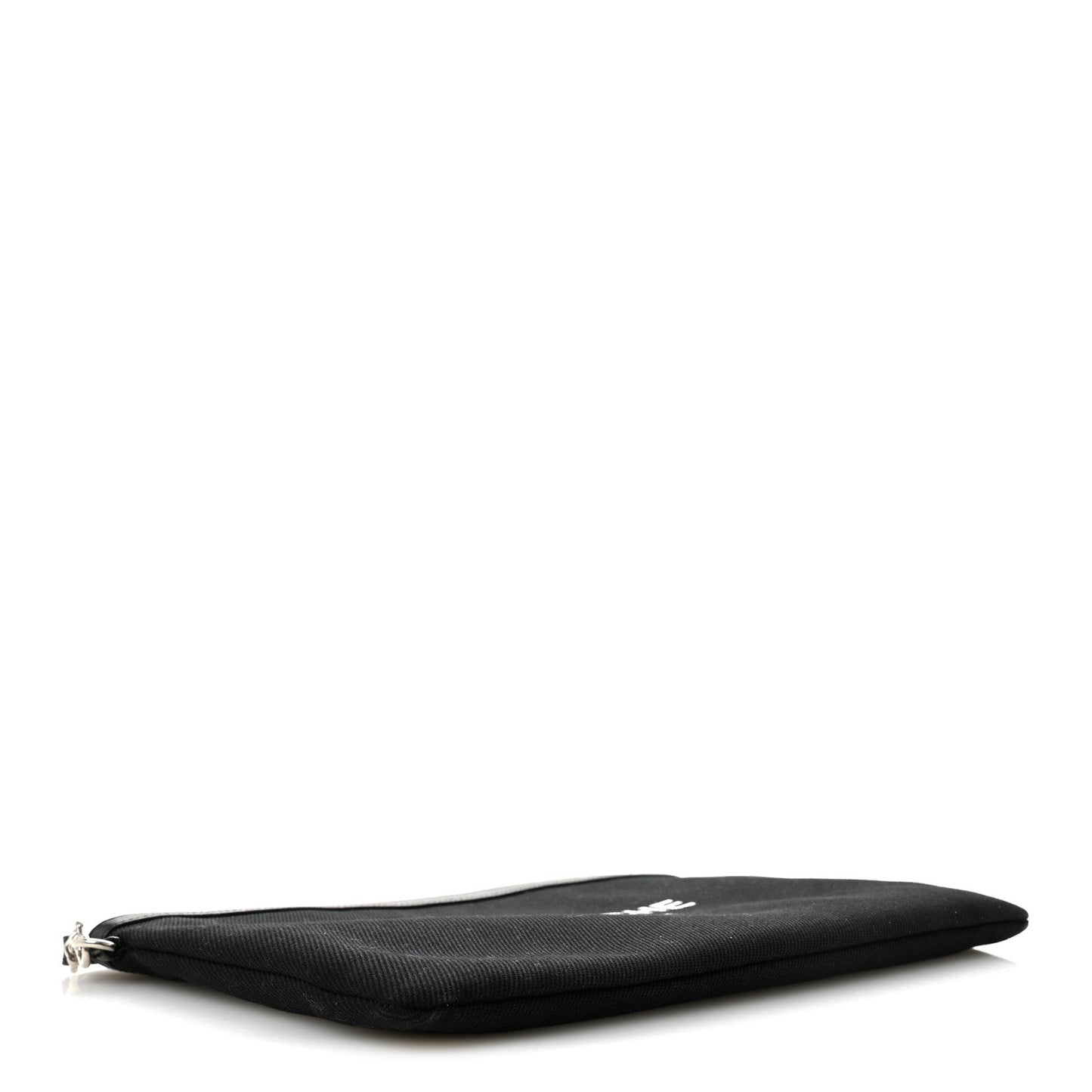 Linen Canvas Rive Gauche Zipped Pouch Black