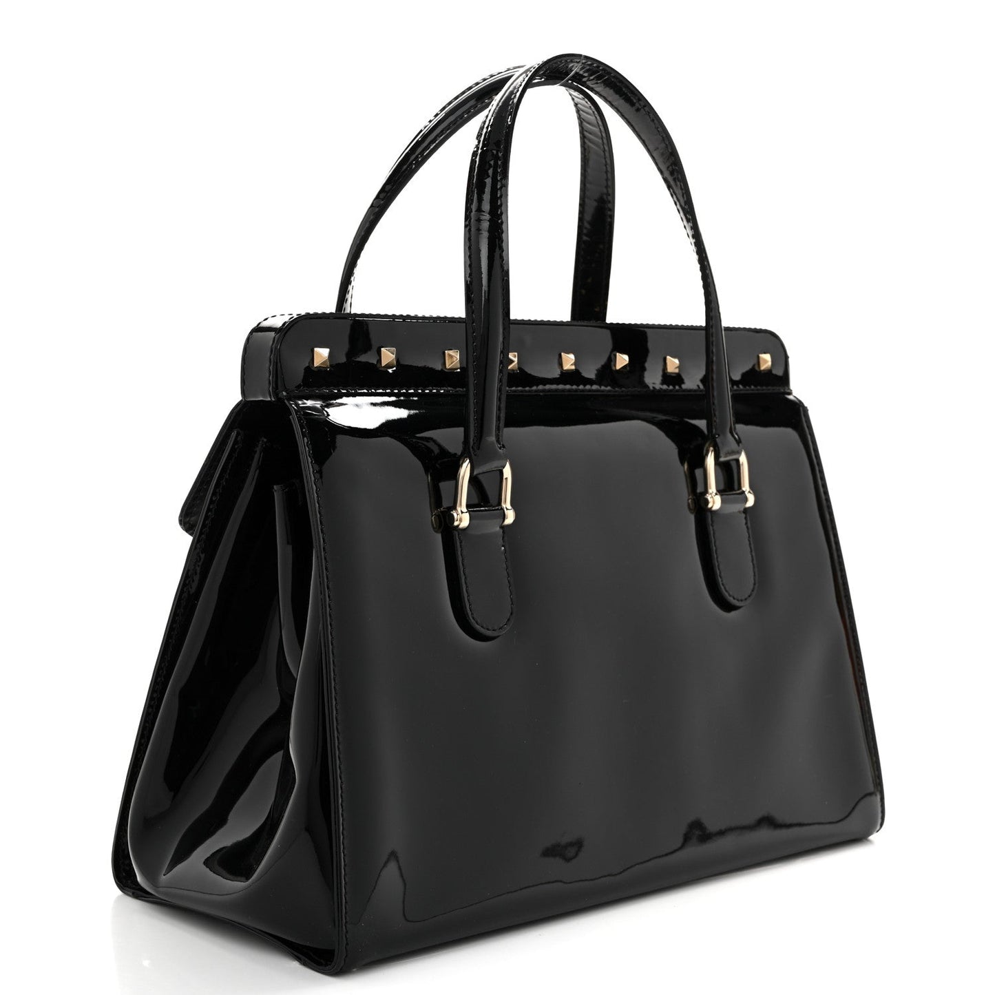 Patent Rockstud Tote Black