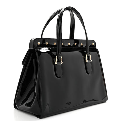 Patent Rockstud Tote Black