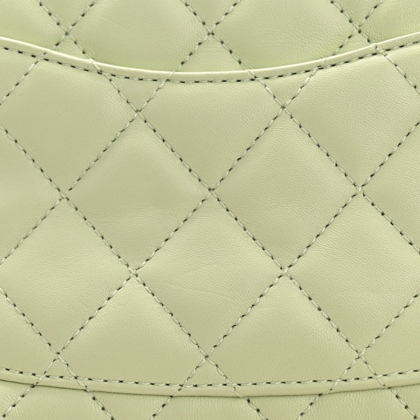 Lambskin Quilted Mini Pearl Crush Flap Light Green