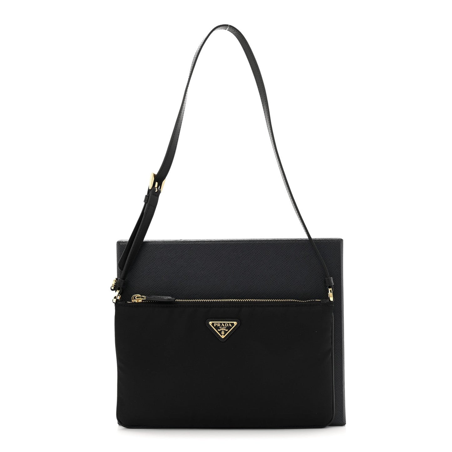Re-Nylon Saffiano Pouch Black