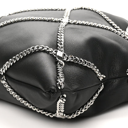 Nappa Chain Drawstring Shoulder Bag Black