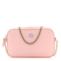 Dollar Calfskin Enamel Super Mini GG Marmont Chain Shoulder Bag Light Pink Blue