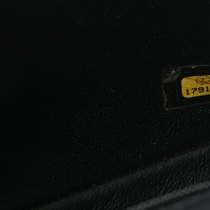 Patent Calfskin Quilted Mini Rectangular Flap Black