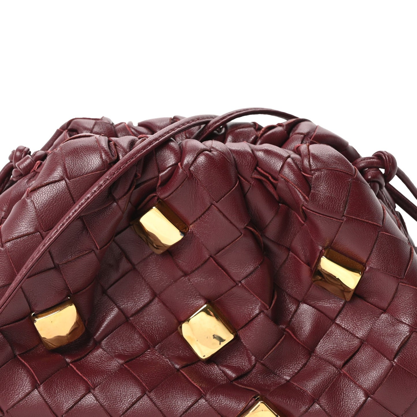 Nappa Intrecciato Studded The Mini Pouch Barolo