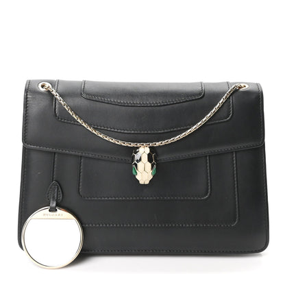 Calfskin Serpenti Forever Shoulder Bag Black