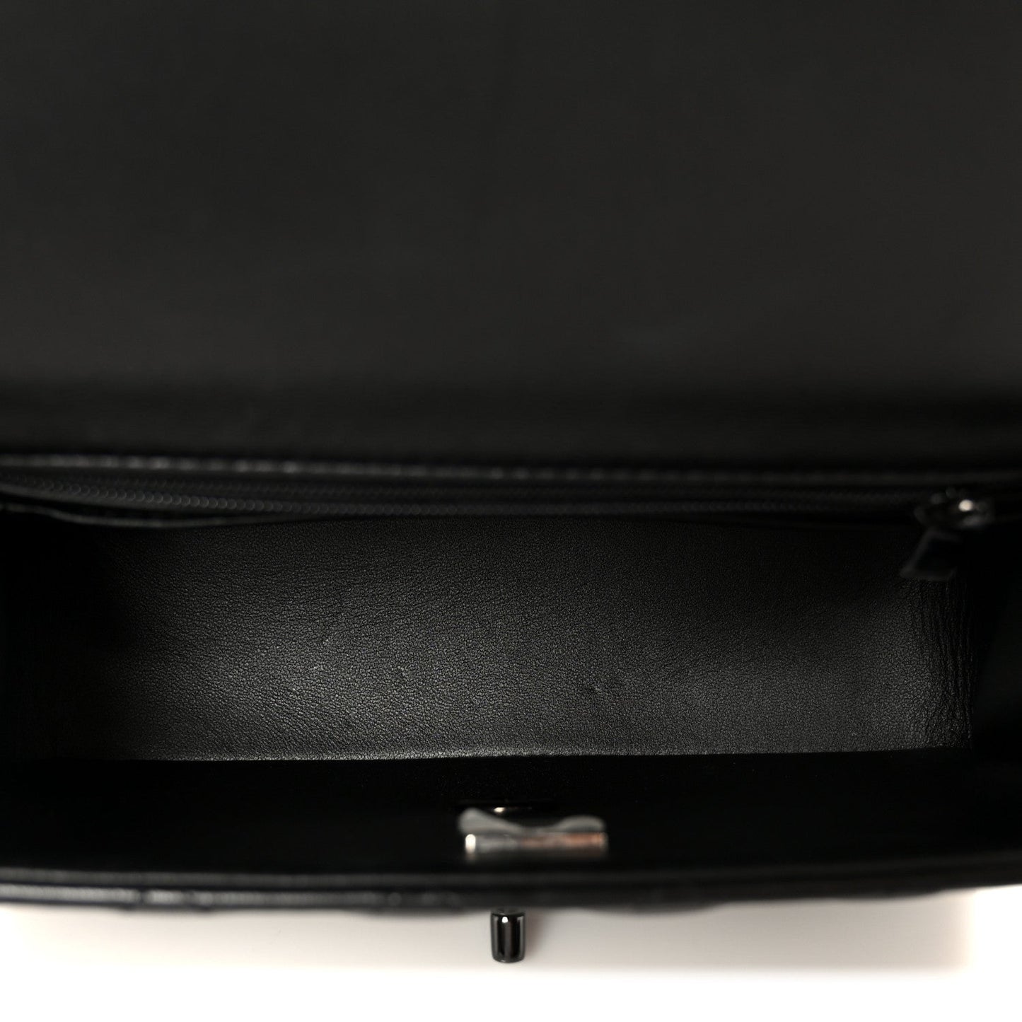 Lambskin Quilted Mini Top Handle Rectangular Flap So Black