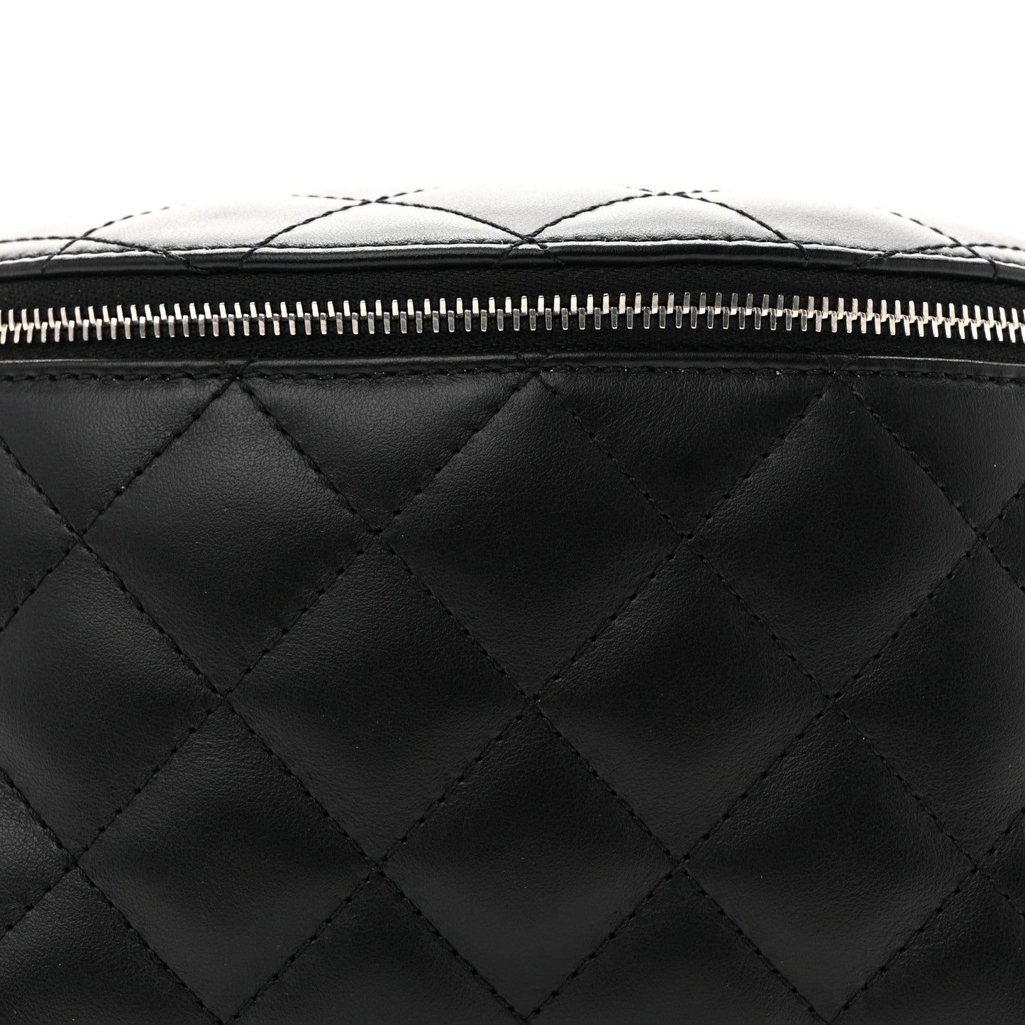 Calfskin Quilted Waist Belt Bag Black
