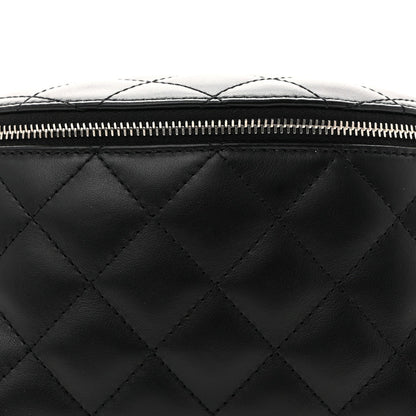 Calfskin Quilted Waist Belt Bag Black
