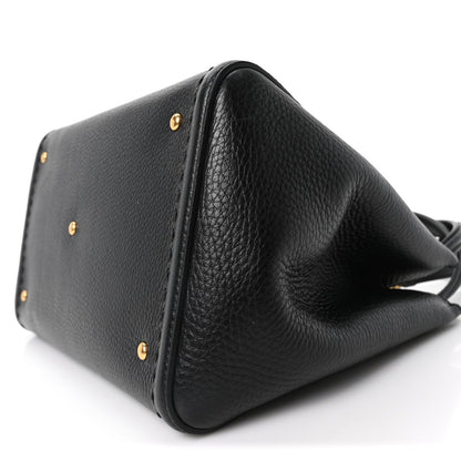 Soft Grainy Calfskin Alltime Medium Handbag Black