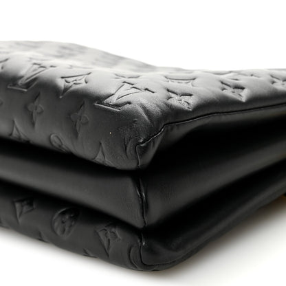 Lambskin Embossed Monogram Coussin MM Black