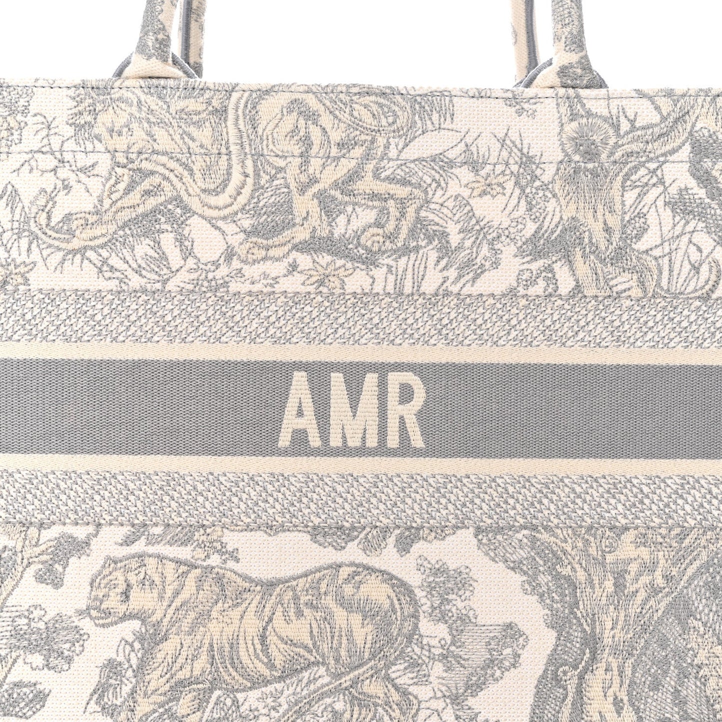 Canvas Embroidered Medium Dioriviera Toile De Jouy Book Tote Gray
