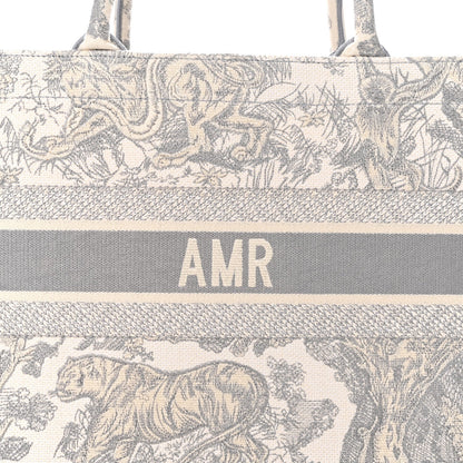 Canvas Embroidered Medium Dioriviera Toile De Jouy Book Tote Gray