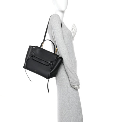 Grained Calfskin Mini Belt Bag Black