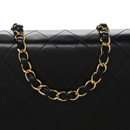 Lambskin Quilted Medium Single Flap Black