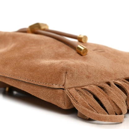 Suede Mini Fringe Tassel Bag Toffee