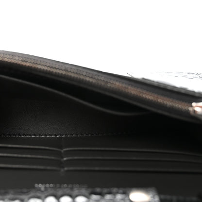 Shiny Calfskin Crocodile Embossed Hourglass Chain Bag Gris
