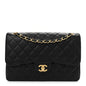 Caviar Quilted Jumbo Double Flap Black