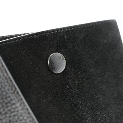 Drummed Calfskin Suede Medium Trapeze Black
