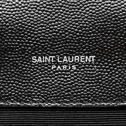 Grain De Poudre Textured Mixed Matelasse Triquilt Medium Monogram Satchel Black