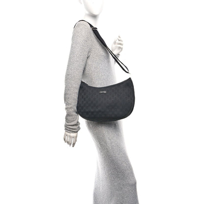 Monogram Medium Half Moon Hobo Black