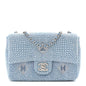Denim Strass Evening Flap Bag Blue