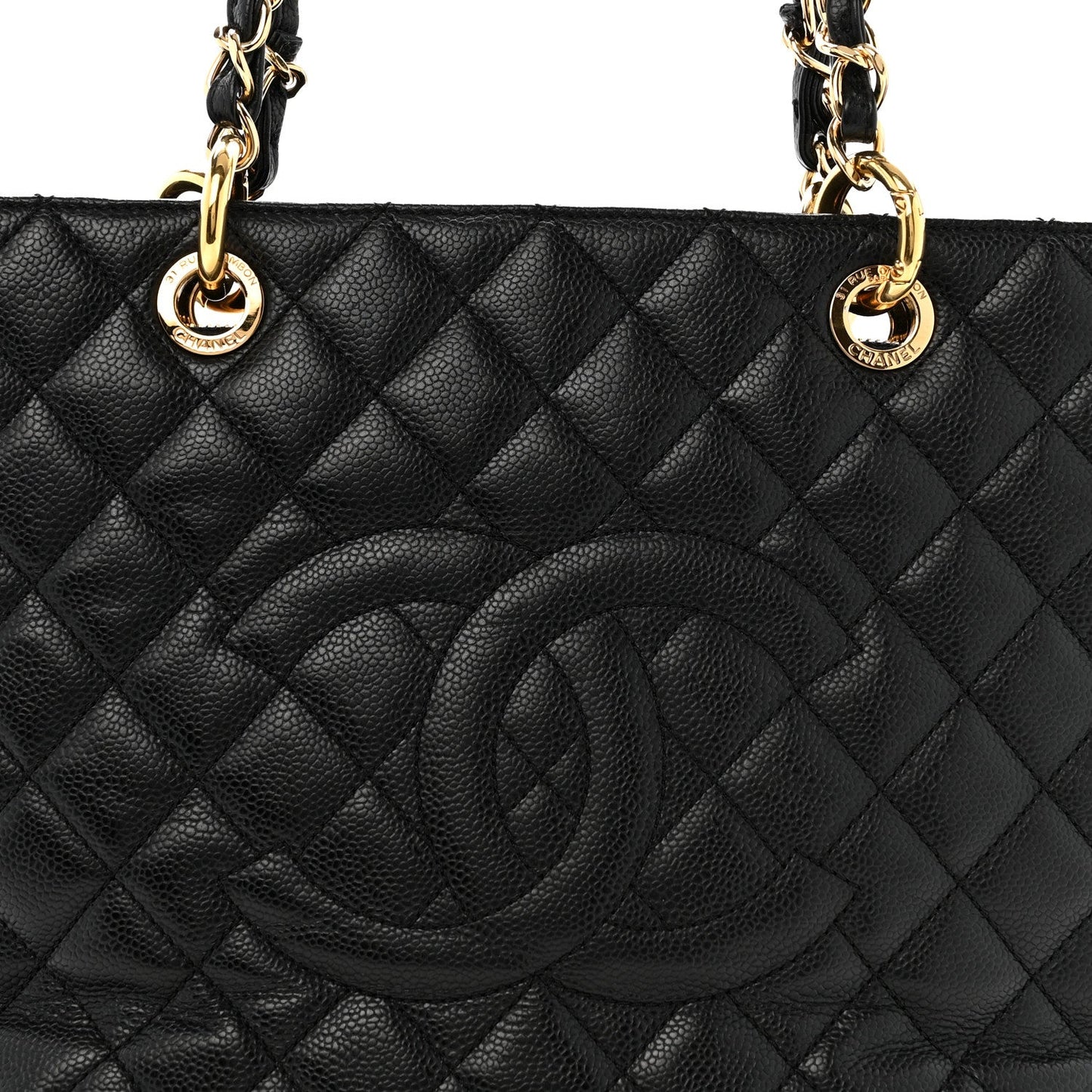 Caviar Quilted Grand Shopping Tote GST Black