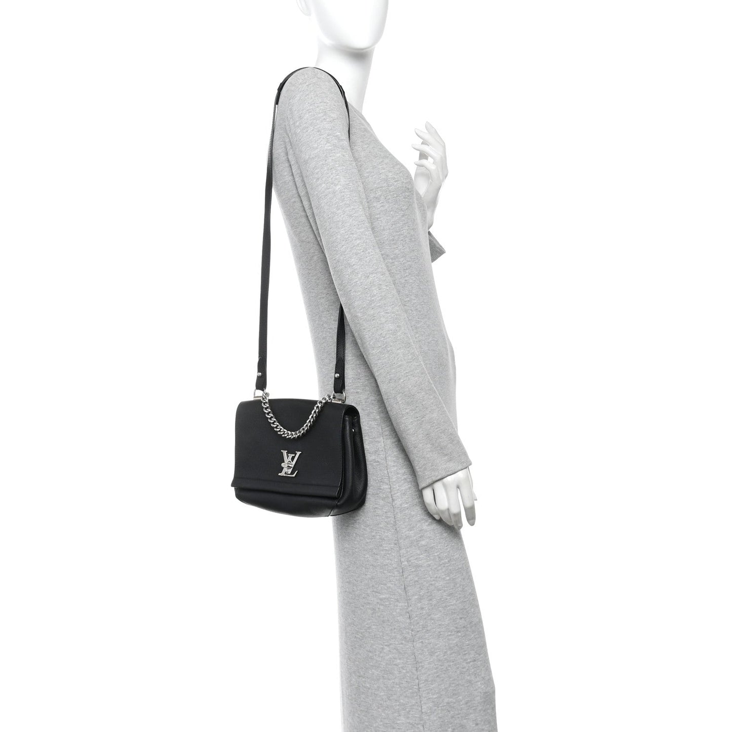 Calfskin Lockme II Chain Bag BB Black