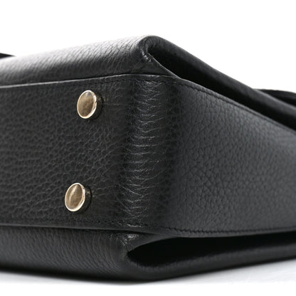 Dollar Calfskin Interlocking G Top Handle Shoulder Bag Black