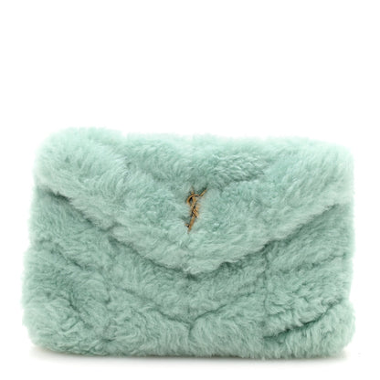 Shearling Quilted Monogram Loulou Puffer Pouch Clutch Iced Mint