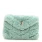 Shearling Quilted Monogram Loulou Puffer Pouch Clutch Iced Mint