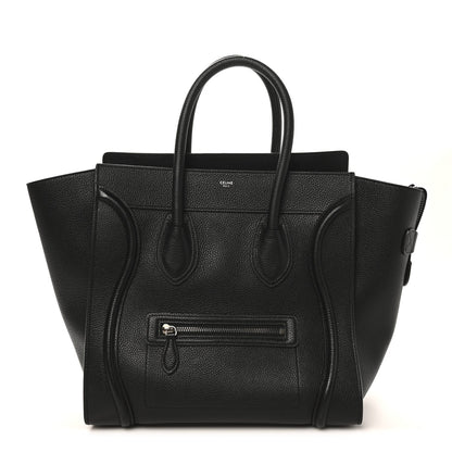 Drummed Calfskin Mini Luggage Black