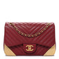 Calfskin Chevron Quilted Mini Rock The Corner Flap Red
