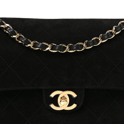 Suede Calfskin Small Souplissimo Maxi Flap Black