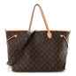 Monogram Stamped Inside Out Neverfull Bandouliere GM Beige