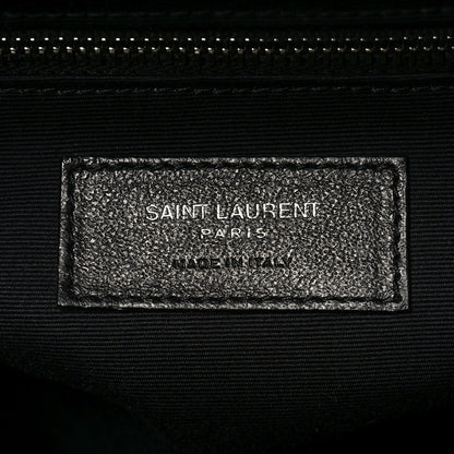 Calfskin Y Quilted Monogram Large Loulou Chain Satchel Black