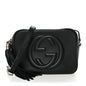Pebbled Calfskin Small Soho Disco Bag Black