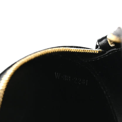 Smooth Calfskin Cuir Small Triomphe Oval Crossbody Purse Black
