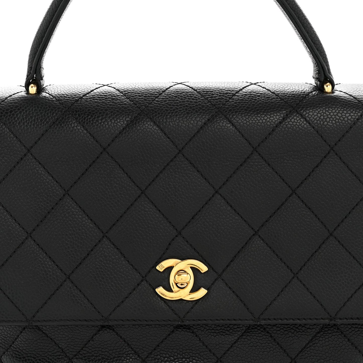 Caviar Quilted Jumbo Kelly Flap Black