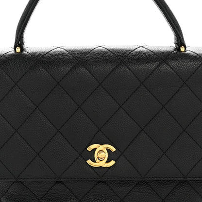 Caviar Quilted Jumbo Kelly Flap Black