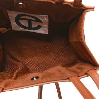 Vegan Leather Small Shopping Bag Tan