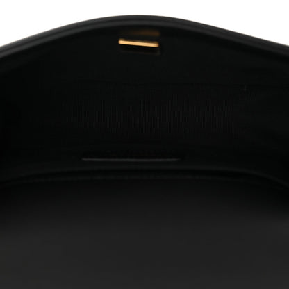 Calfskin Quilted Small Boy Flap Black