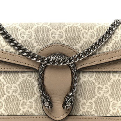 GG Supreme Monogram Textured Dollar Calfskin Super Mini Dionysus Shoulder Bag Beige Mystic White Oatmeal