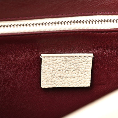 Grainy Calfskin Small Zumi Top Handle Bag Mystic White